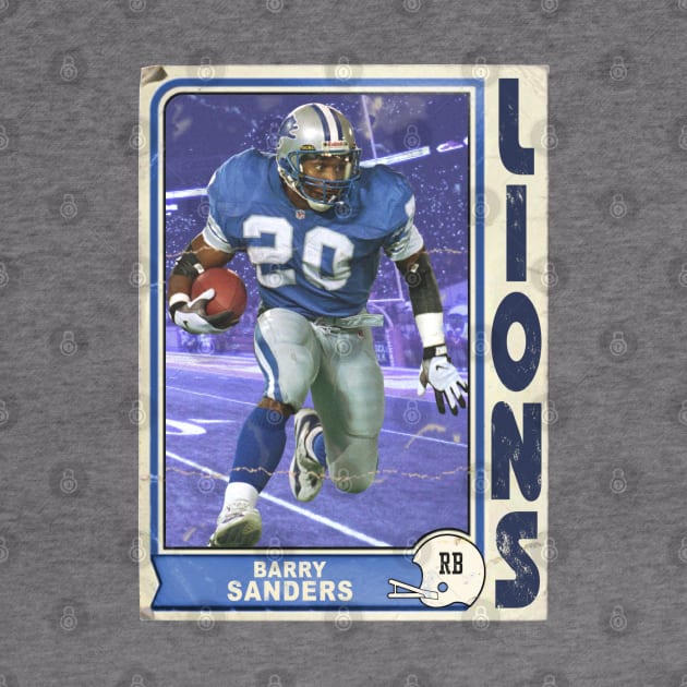 Retro Barry Sanders Football Card by darklordpug